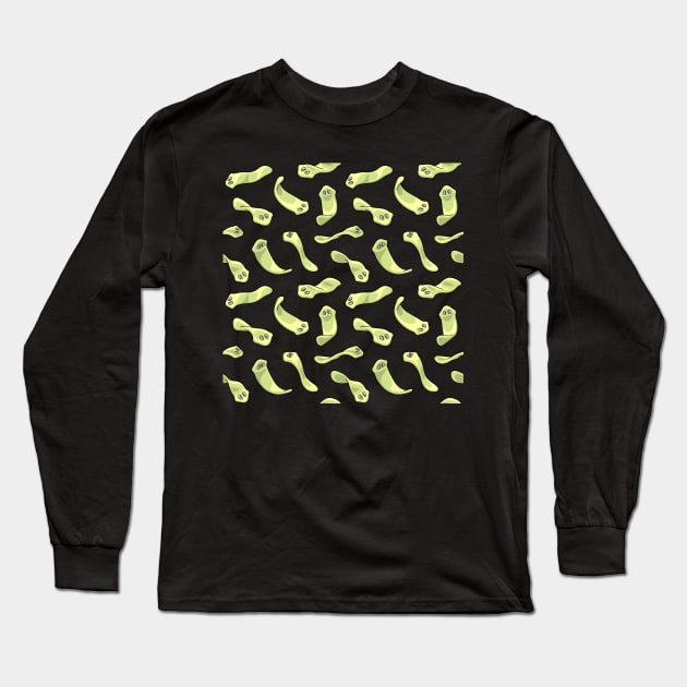 Planarians Pattern in Green Long Sleeve T-Shirt by taylorcustom